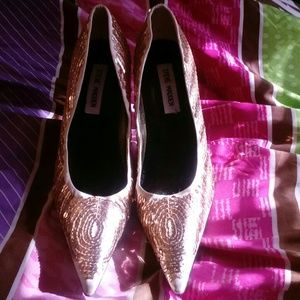 Steve Madden Mystikal Gold Sequin Pointy Stilletos